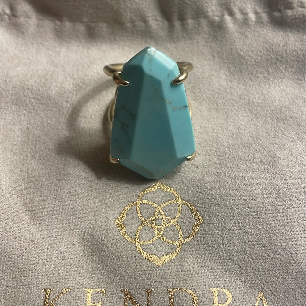 Extremely Rare Vintage Kendra Scott Turquoise/Gold Cocktail Ring